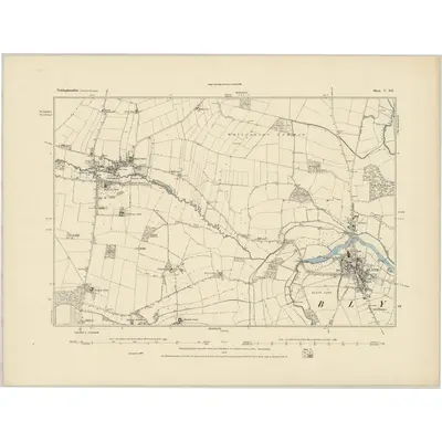 1885 Map of Nottinghamshire V.SE