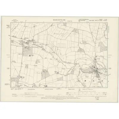1897 Map of Nottinghamshire V.SE, 1900 Print
