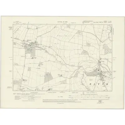 1918 Map of Nottinghamshire V.SE, 1922 Print