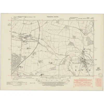 1948 Map of Nottinghamshire V.SE, 1950 Print