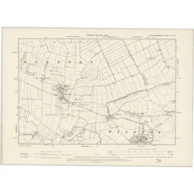 1898 Map of Nottinghamshire VI.NE, 1900 Print