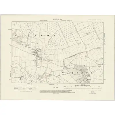 1918 Map of Nottinghamshire VI.NE, 1922 Print