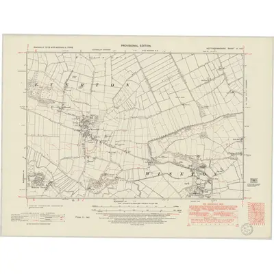 1948 Map of Nottinghamshire VI.NE, 1950 Print
