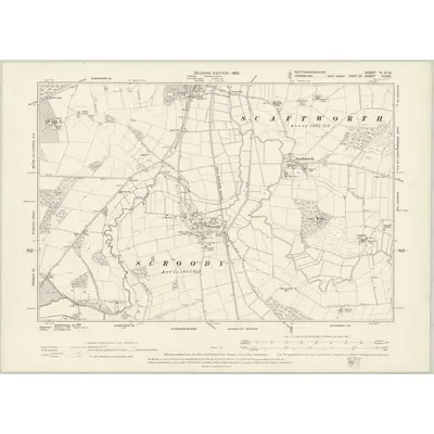 1897 Map of Nottinghamshire VI.NW, 1900 Print
