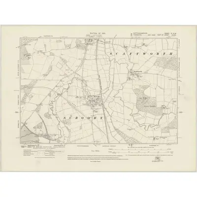 1918 Map of Nottinghamshire VI.NW, 1922 Print
