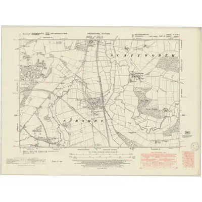 1948 Map of Nottinghamshire VI.NW, 1950 Print