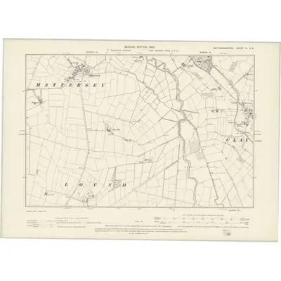 1898 Map of Nottinghamshire VI.SE, 1900 Print