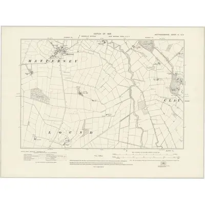 1918 Map of Nottinghamshire VI.SE, 1922 Print