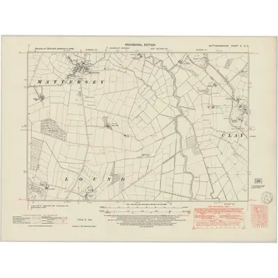 1948 Map of Nottinghamshire VI.SE, 1950 Print
