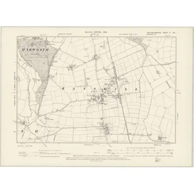 1897 Map of Nottinghamshire VI.SW, 1900 Print
