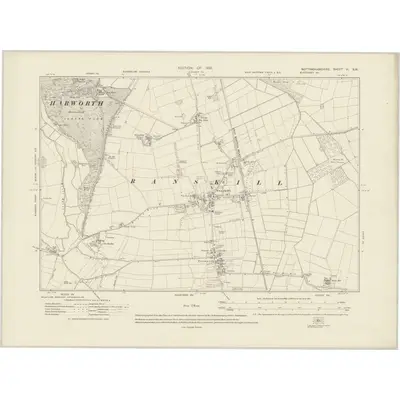 1915 Map of Nottinghamshire VI.SW, 1921 Print