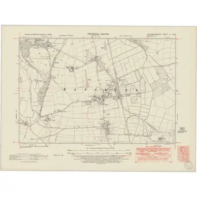 1948 Map of Nottinghamshire VI.SW, 1950 Print