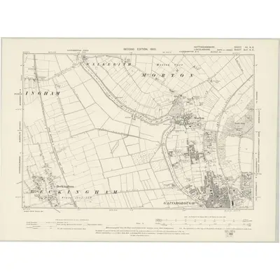 1898 Map of Nottinghamshire VII.NE, 1900 Print