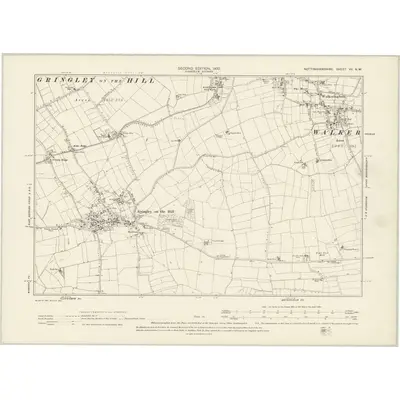 1898 Map of Nottinghamshire VII.NW, 1900 Print