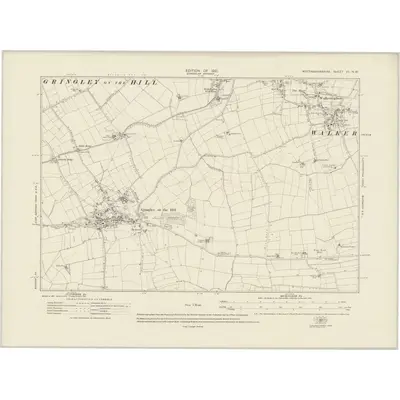 1918 Map of Nottinghamshire VII.NW, 1921 Print
