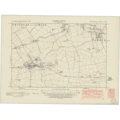 1948 Map of Nottinghamshire VII.NW, 1950 Print