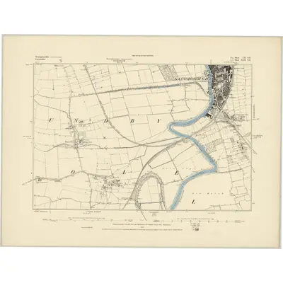 1884 Map of Nottinghamshire VII.SE, 1885 Print