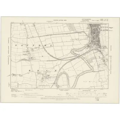 1898 Map of Nottinghamshire VII.SE, 1900 Print