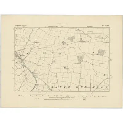 1885 Map of Nottinghamshire VII.SW