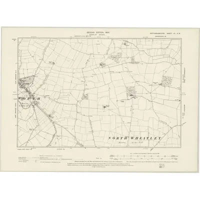 1898 Map of Nottinghamshire VII.SW, 1900 Print