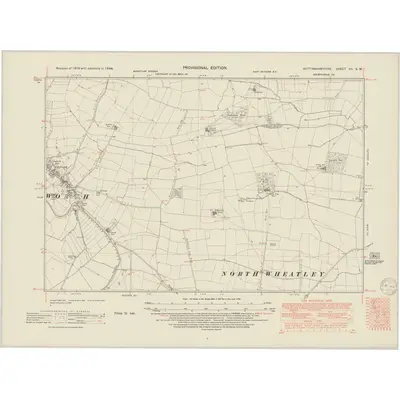 1948 Map of Nottinghamshire VII.SW, 1950 Print