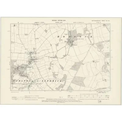 1897 Map of Nottinghamshire VIII.NE, 1900 Print