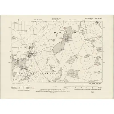 1918 Map of Nottinghamshire VIII.NE, 1923 Print
