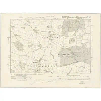 1918 Map of Nottinghamshire VIII.NW, 1923 Print
