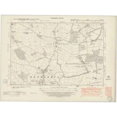 1948 Map of Nottinghamshire VIII.NW, 1950 Print