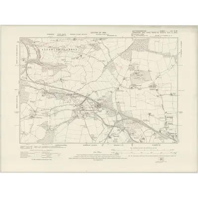 1914 Map of Nottinghamshire VIII.SW, 1923 Print