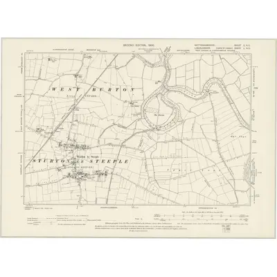 1898 Map of Nottinghamshire X.NE, 1900 Print