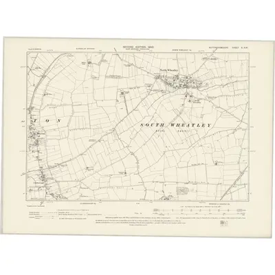 1898 Map of Nottinghamshire X.NW, 1900 Print