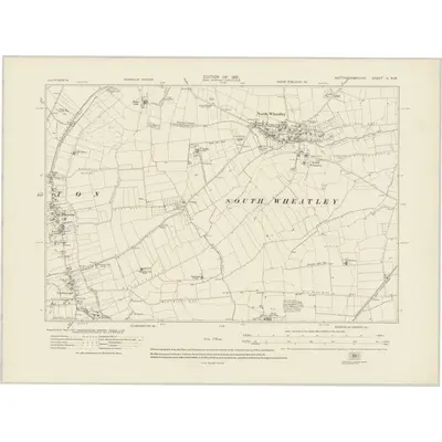 1916 Map of Nottinghamshire X.NW, 1921 Print