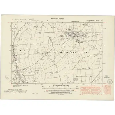 1948 Map of Nottinghamshire X.NW, 1950 Print