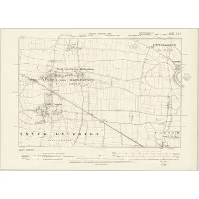1898 Map of Nottinghamshire X.SE, 1900 Print