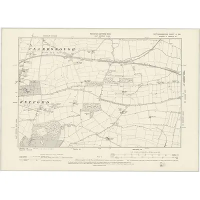 1898 Map of Nottinghamshire X.SW, 1900 Print