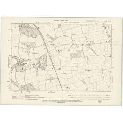 1898 Map of Nottinghamshire XI.NW, 1900 Print