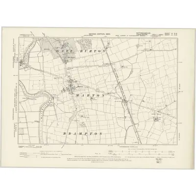 1898 Map of Nottinghamshire XI.SW, 1900 Print
