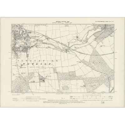 1897 Map of Nottinghamshire XIII.NE, 1900 Print