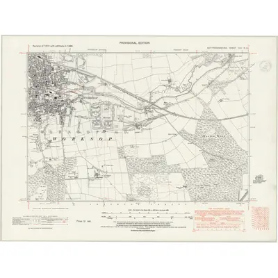 1938 Map of Nottinghamshire XIII.NE, 1947 Print