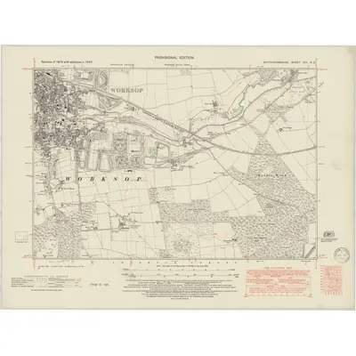 1947 Map of Nottinghamshire XIII.NE, 1950 Print