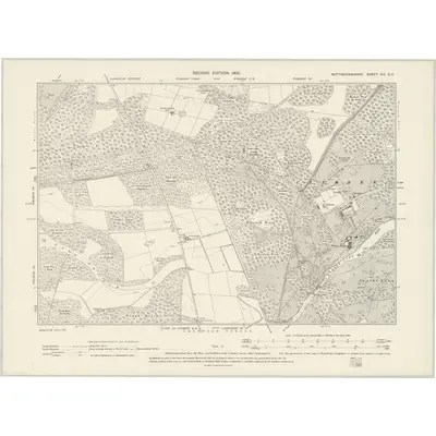 1897 Map of Nottinghamshire XIII.SE, 1900 Print