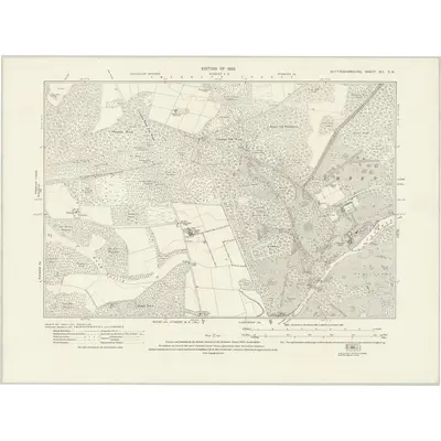 1914 Map of Nottinghamshire XIII.SE, 1922 Print