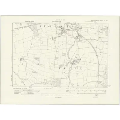 1916 Map of Nottinghamshire XIV.NE, 1921 Print