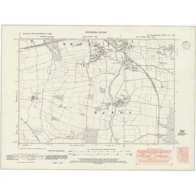 1938 Map of Nottinghamshire XIV.NE, 1947 Print