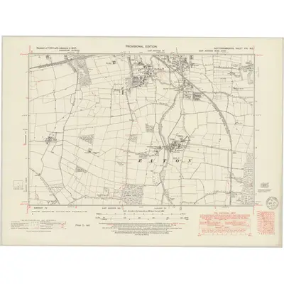 1947 Map of Nottinghamshire XIV.NE, 1950 Print
