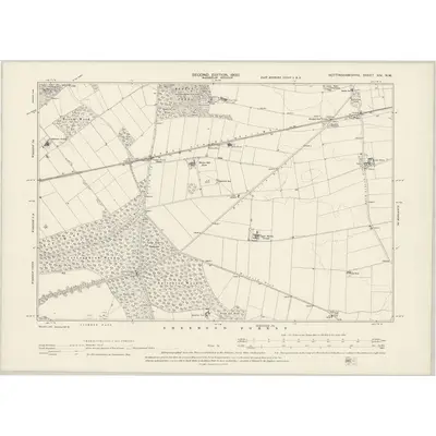 1897 Map of Nottinghamshire XIV.NW, 1900 Print