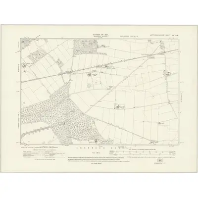 1916 Map of Nottinghamshire XIV.NW, 1921 Print