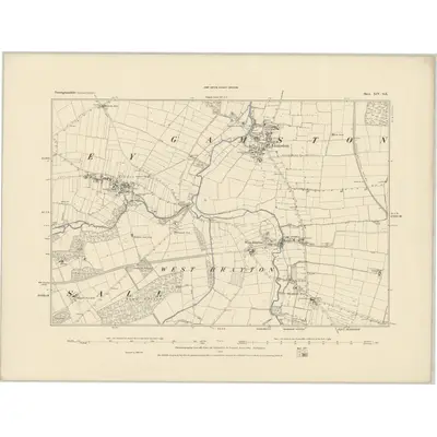 1883 Map of Nottinghamshire XIV.SE, 1885 Print