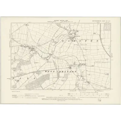 1898 Map of Nottinghamshire XIV.SE, 1900 Print